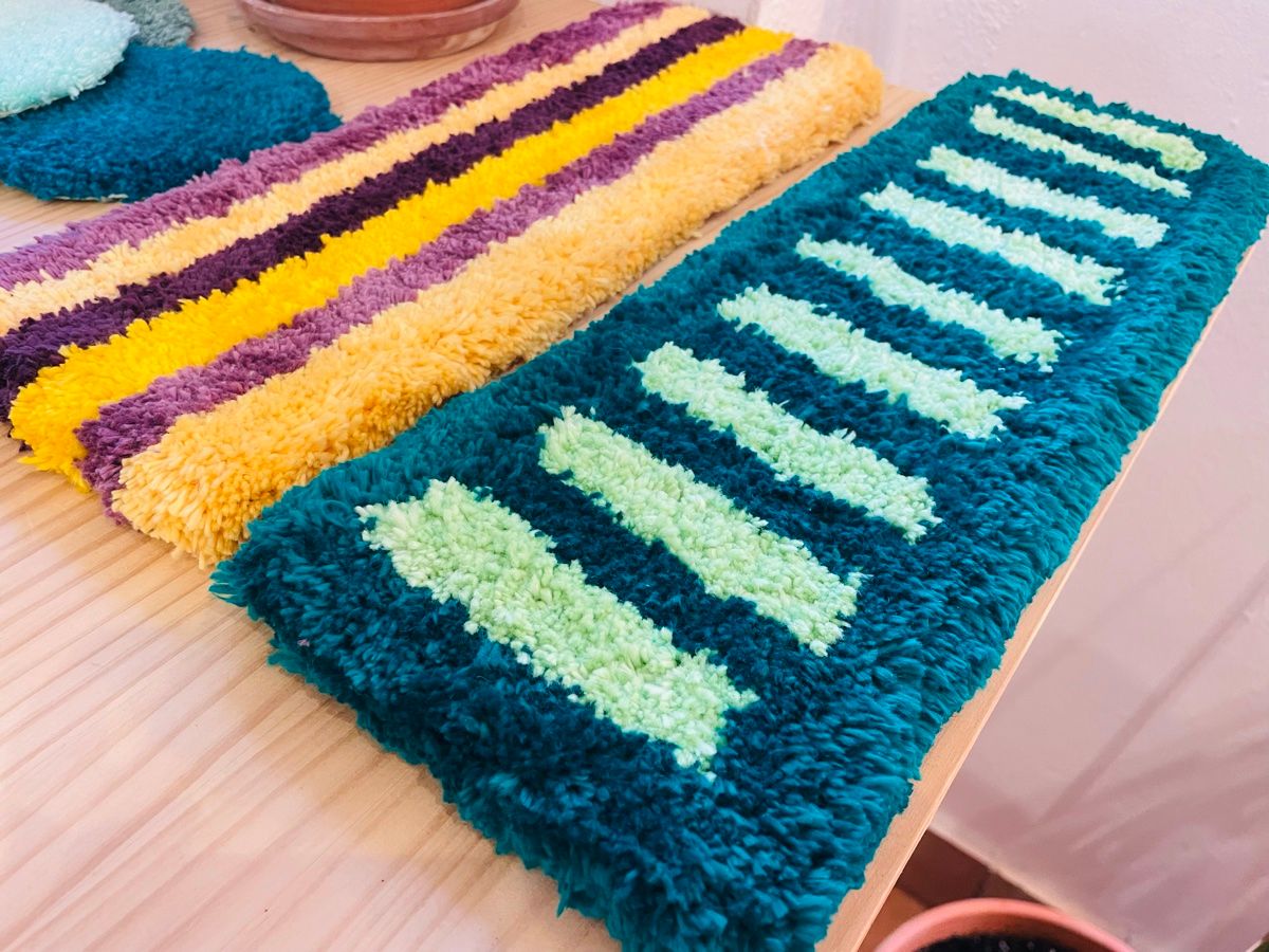 Creación textil de tufting hecha en el taller Borrissol, Mataró